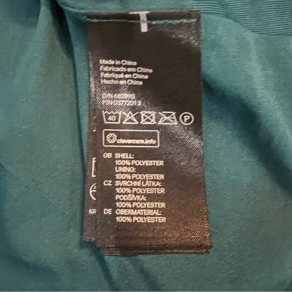 H&M teal green V-neck chiffon shift dress size 8 - Picture 5 of 5